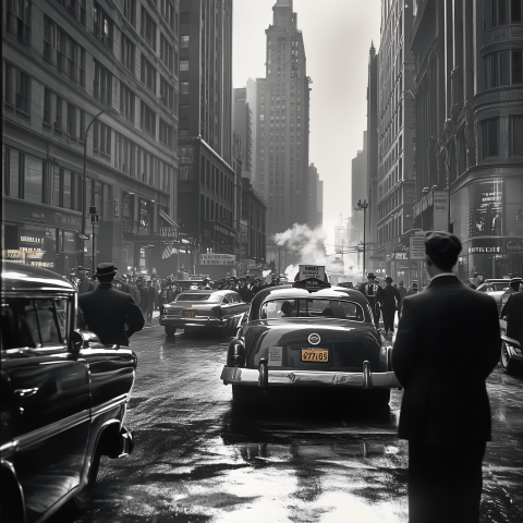 1950s New York City Street Scene