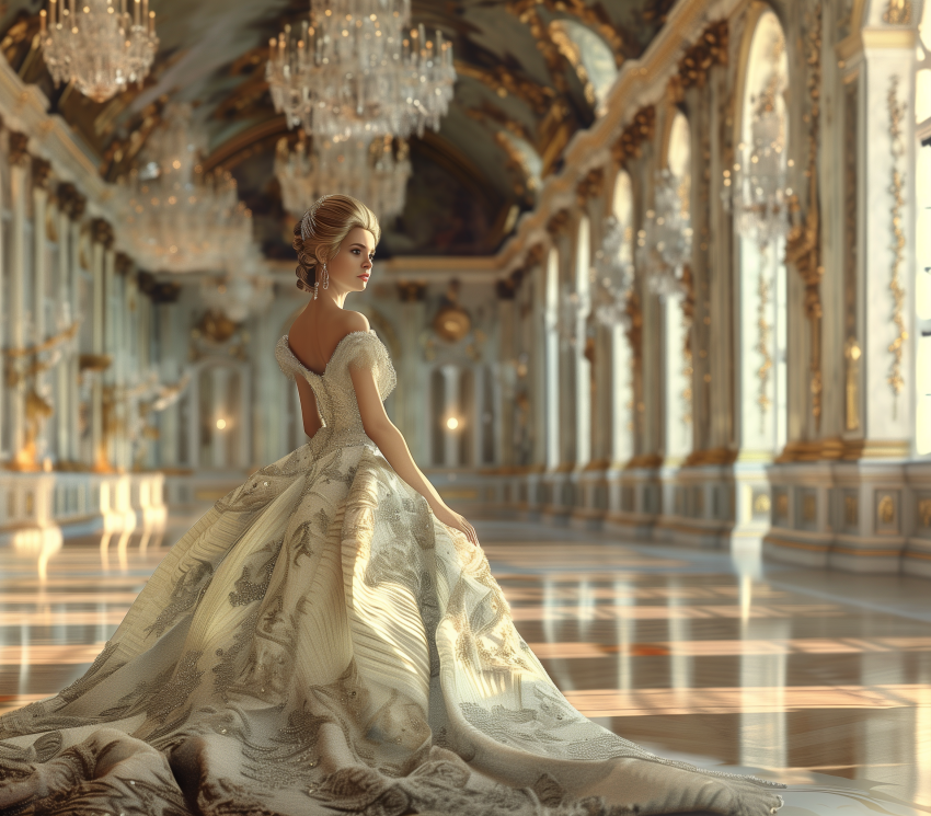 A beautiful Russian Girl In An Elegant Evening Gown