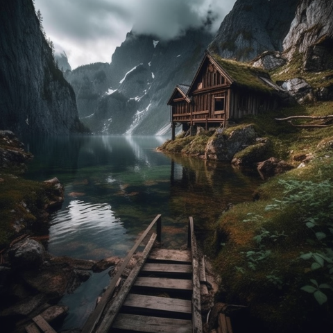 A cabin in the mountains