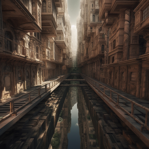 A canal between city blocks