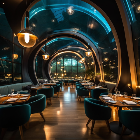 A four star restaurant before the restaurant has opene