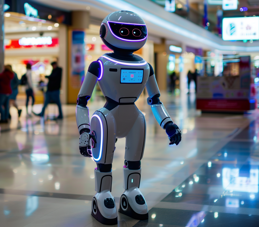 A Friendly Humanoid Robot Assisting Customers