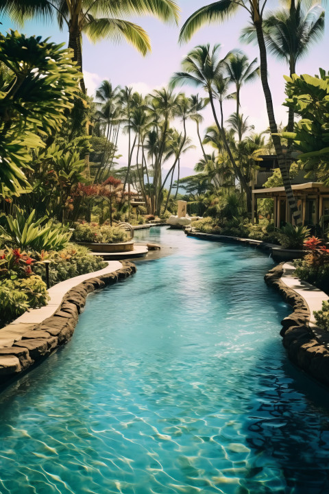 A luxury pool at a Hawaiian resort
