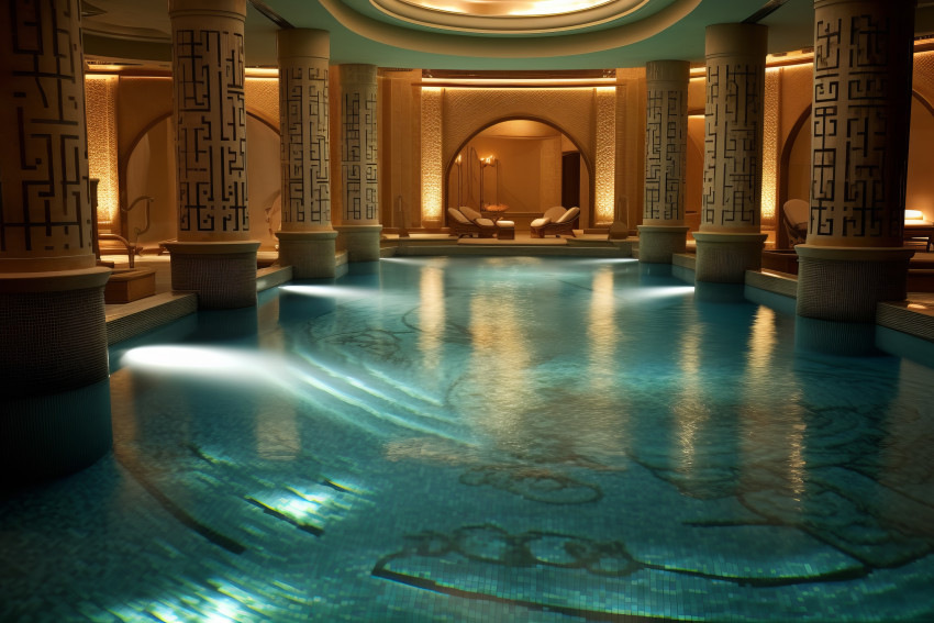 A luxury resort health spa pool