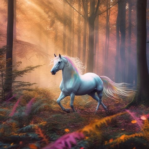 Majestic Horse in Enchanted Forest