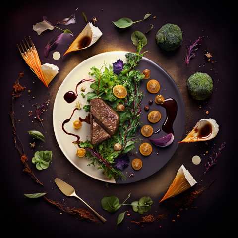 Elegant Gourmet Plate with Vegetables