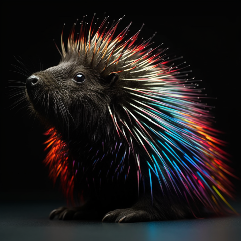A Porcupine With Colorful Quills