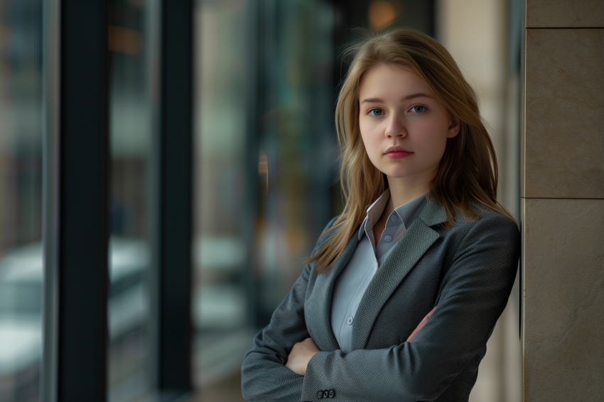 A Professional Russian Woman In Elegant Business Attire