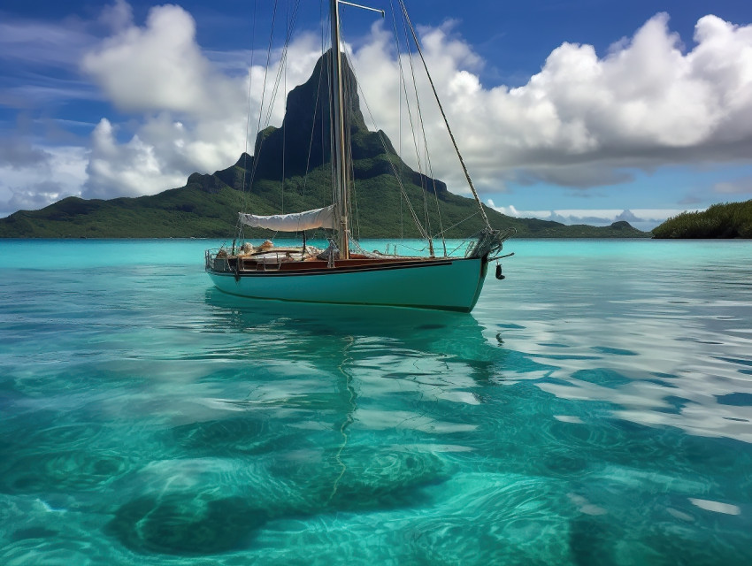 A sailing boat in French Polynesia