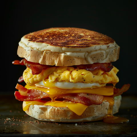 A Savory Breakfast Sandwich With Scrambled Eggs