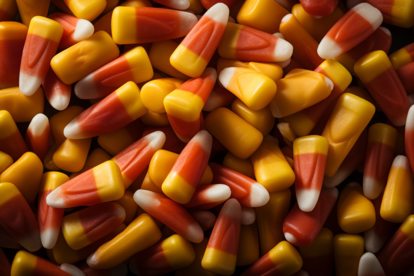 a seamless background of halloween candy corn