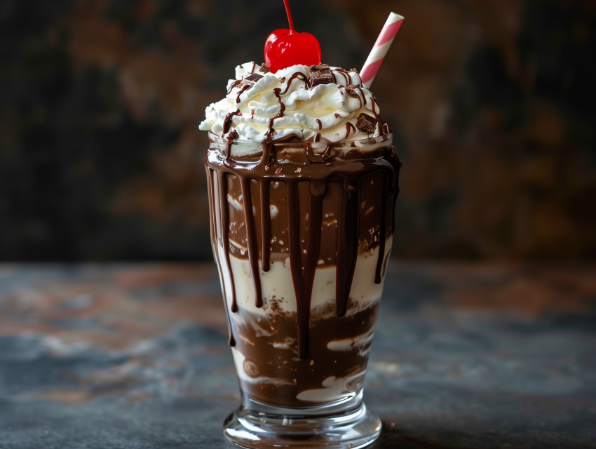 A Thick And Creamy Chocolate Milkshake