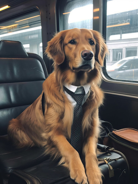 A traveling business dog
