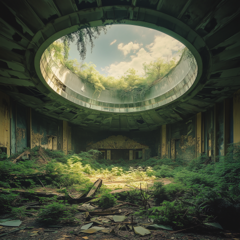 Abandoned Dome Overtaken by Nature