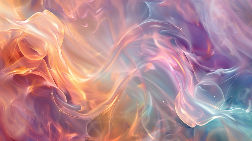 Abstract Ethereal Flowing Colorful Iridescent Swirls