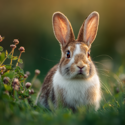 Fluffy Brown Bunny in Meadow
