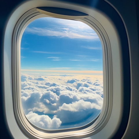 Airplane window view