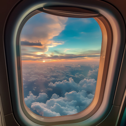 Airplane window view