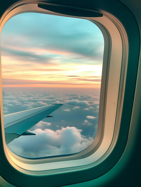 Airplane window view