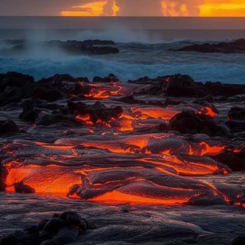 An ocean of fire and lava
