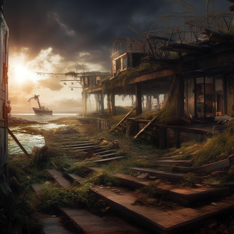 An old run down beach house
