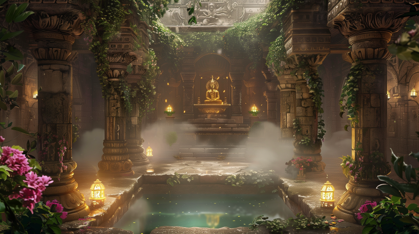 Ancient Adytum with Sacred Pool