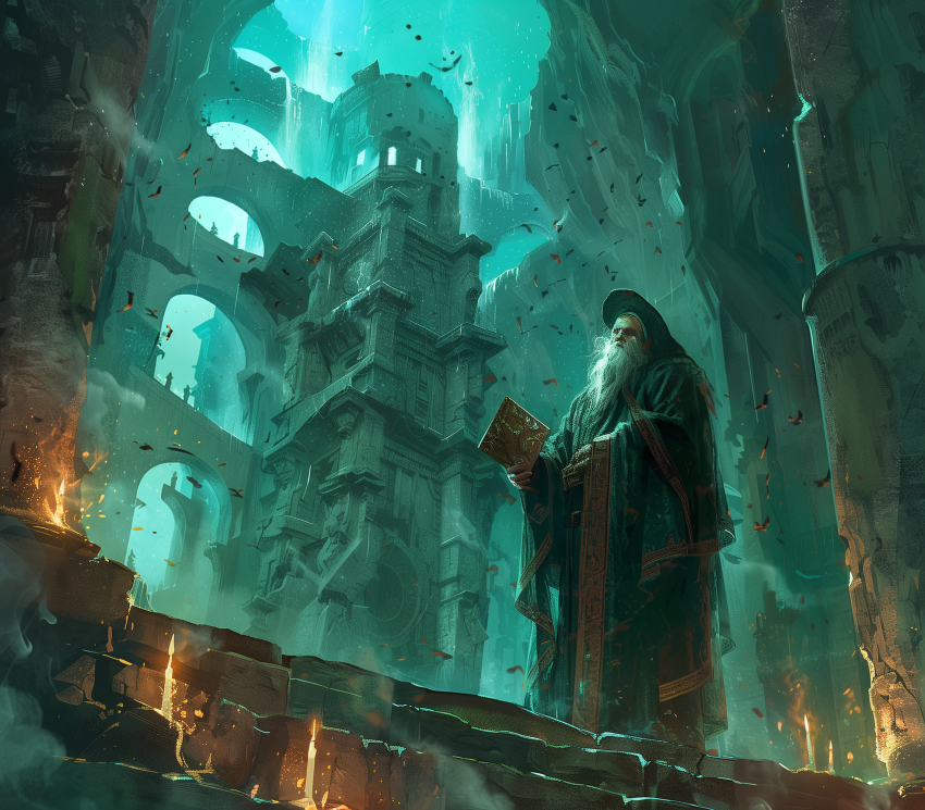 Ancient Wizard in His Tower