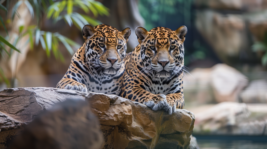 Leopards at a zoo