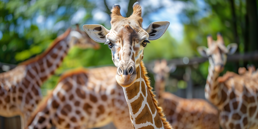 Giraffes at zoo