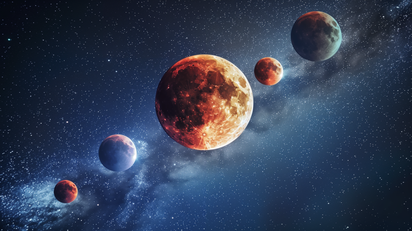 Artistic portrayal of lunar eclipse