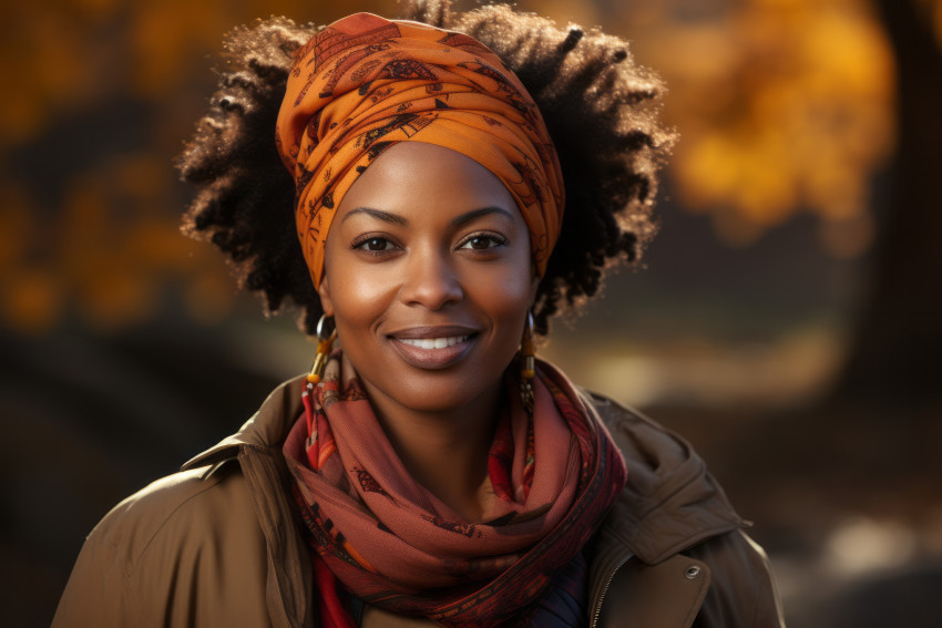 Attractive woman wearing a scarf