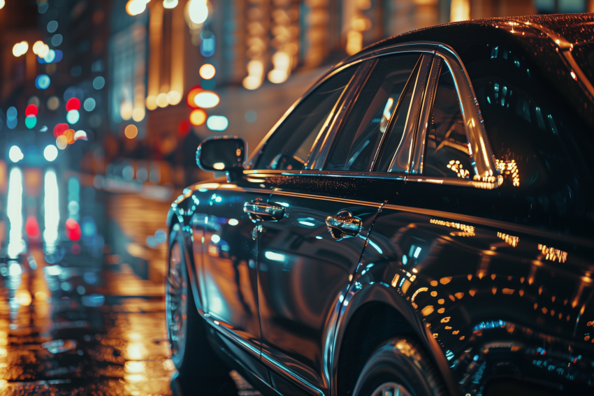 Backdrop of city lights