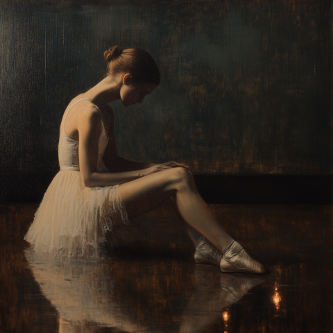 Ballerina Resting After a Performance