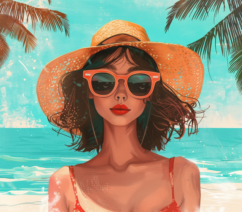Beachwear and Sun Accessories Illustrated