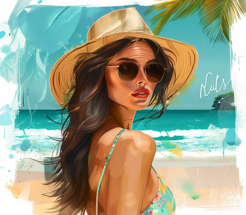 Beachwear swimsuit Illustrated