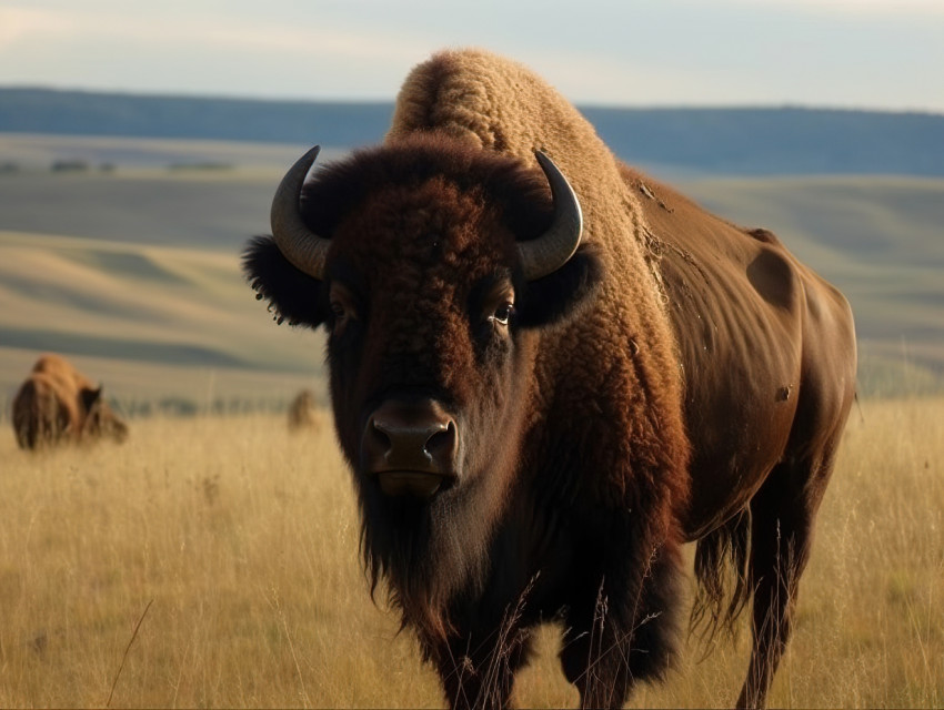 Bison Standing In A Meadow
