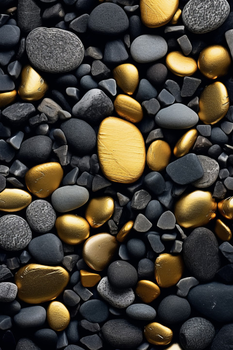 Black and Gold Pebbles