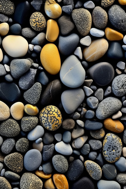 Black and Gold Pebbles