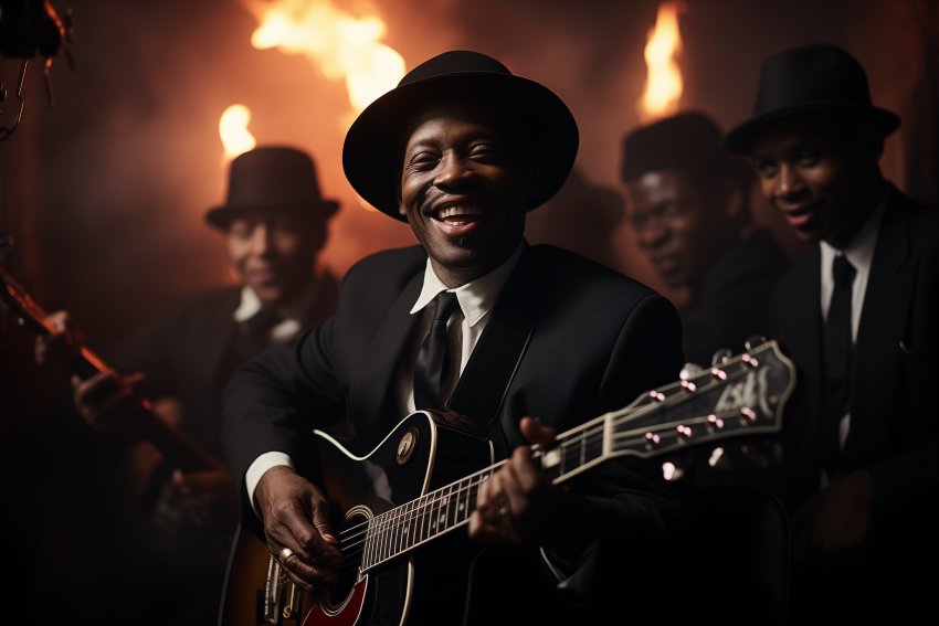 Blues Band Performing with Passion