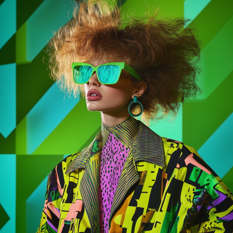 Bold 80s Fashion with Neon Colors