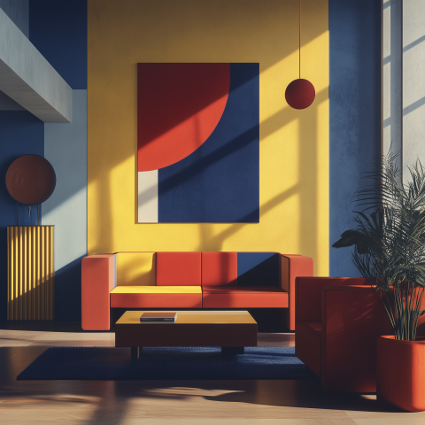 Bold Primary Colors in Modern Living Room