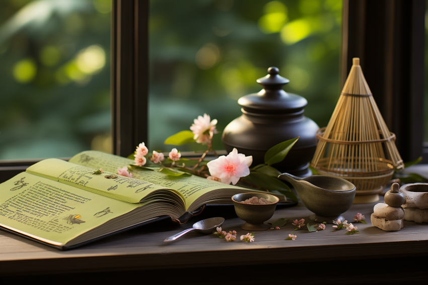 Botanical Book and Tea Ceremony Set