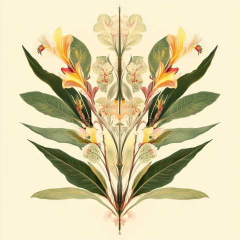 Botanical Symmetry Floral Composition