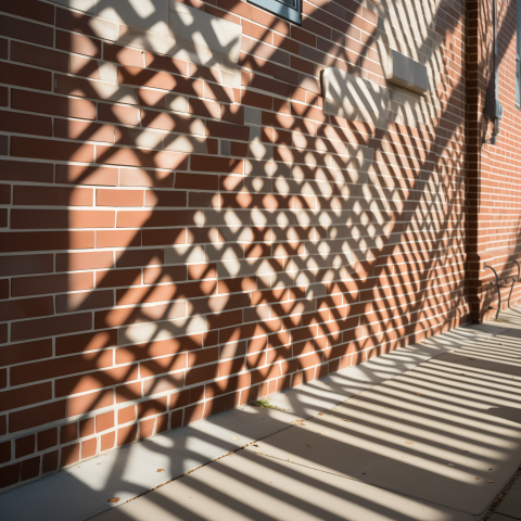 Brick Wall with Lattice Shadow Patterns