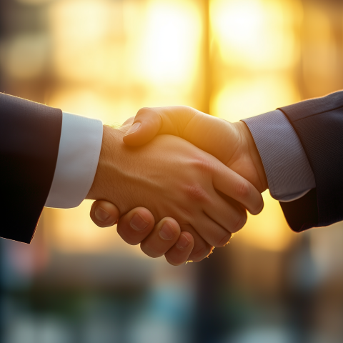 Business Handshake at Sunset Meeting