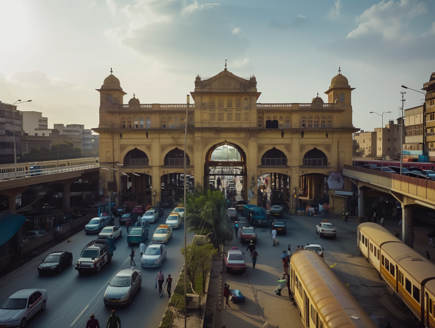 Busy commuter traffic