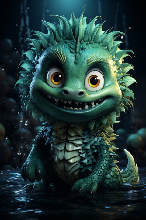 Cartoon sea monster
