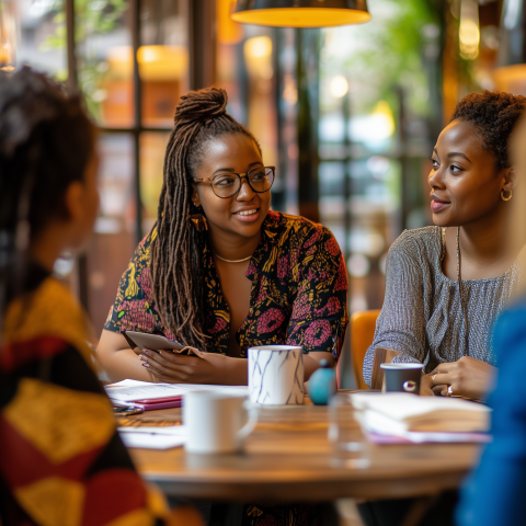 Casual Business Meeting in a Café