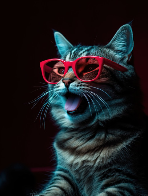 Cat quite enjoying a 3D movie