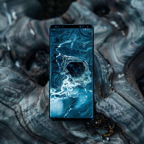 Cell phone on a melted mountain